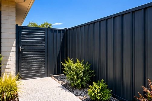 Colorbond fence and gate, built by B.W. Contracting